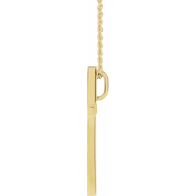 14k Yellow 25.7x15.7 Mm Cross 18' Necklace