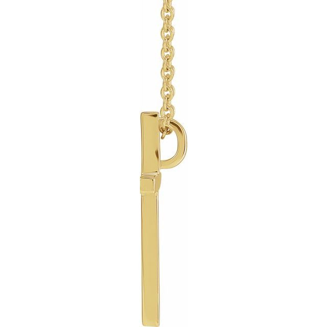 14k Yellow 17.4x11.1 Mm Cross 18' Necklace