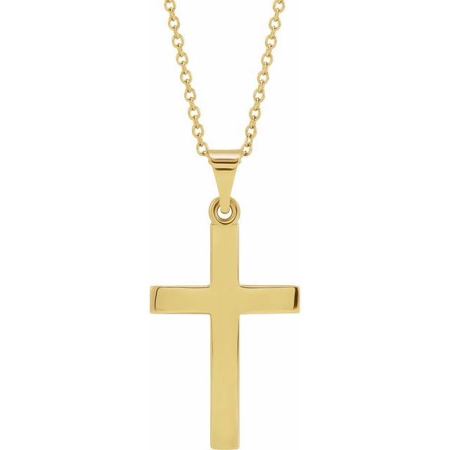 14k Yellow Cross 18' Necklace