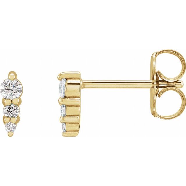 14K Yellow .08 CTW Natural Diamond Graduated Bar Earrings