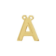 14K Yellow Block Initial A Necklace Center