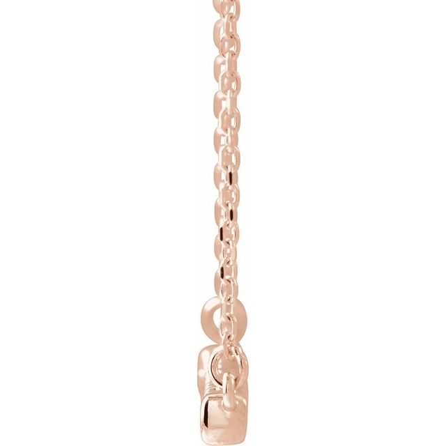 14K Rose 1/4 CTW Natural Diamond French-Set Bar 16' Necklace