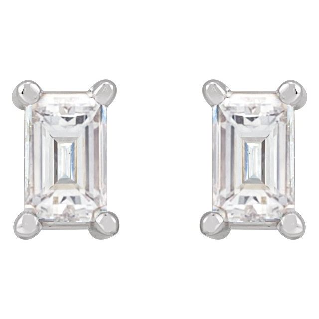 14K White 1/8 CTW Natural Diamond Stud Earrings