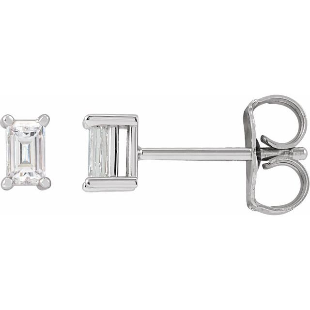 14K White 1/8 CTW Natural Diamond Stud Earrings