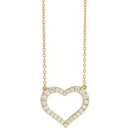 14K Yellow 3/8 CTW Lab-Grown Diamond Heart 16-18' Necklace