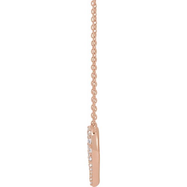 14K Rose 3/8 CTW Lab-Grown Diamond Heart 16-18' Necklace