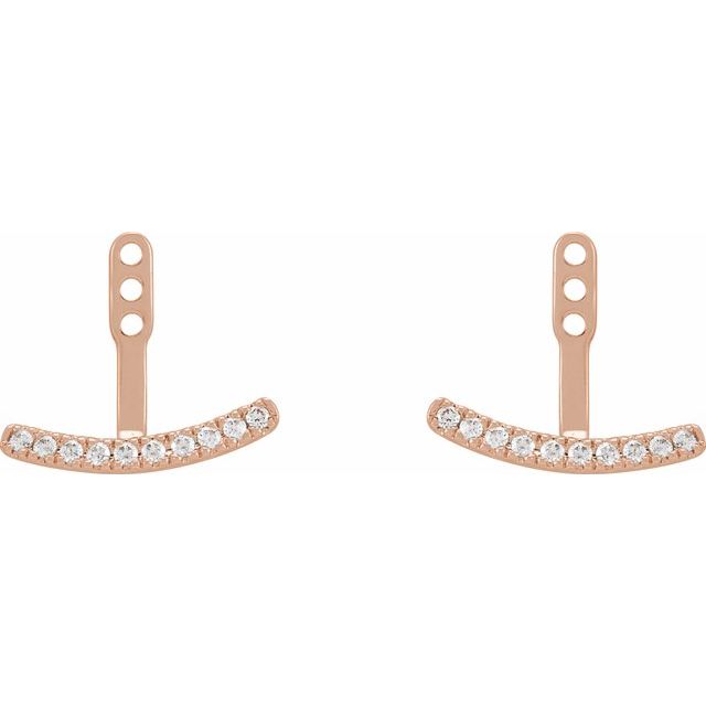 14K Rose 1/5 CTW Lab-Grown Diamond Curved Bar Earring Jackets