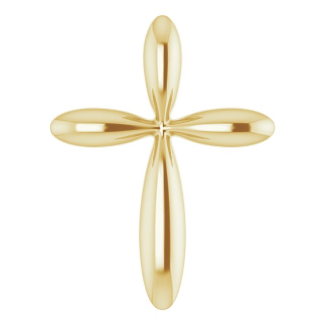 14K Yellow 17x13 mm Cross 16-18' Necklace