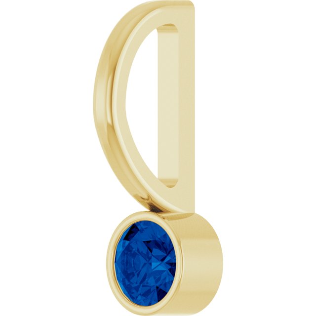 14k Yellow Natural Blue Sapphire Charm/pendant