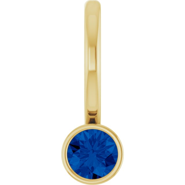 14k Yellow Natural Blue Sapphire Charm/pendant