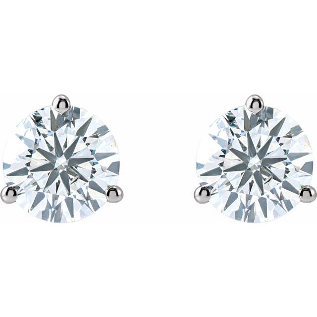 14k White 2 1/2 Ctw Lab-grown Diamond Stud Earrings