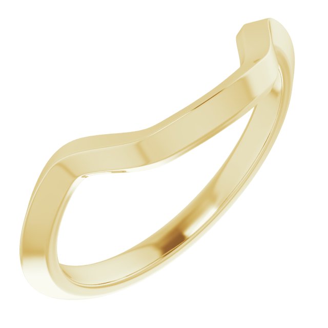 14K Yellow Band for 10x8 mm Emerald Ring