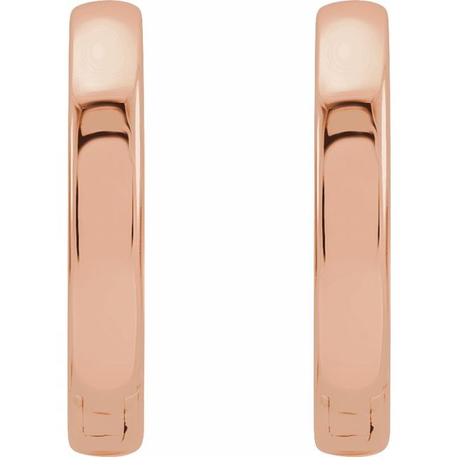 14K Rose Hinged 18 mm Hoop Earrings