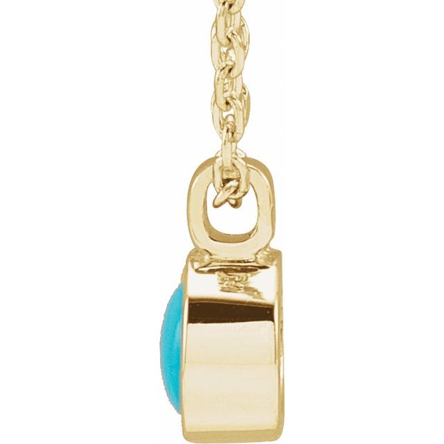 14K Yellow Natural Turquoise Bezel-Set 16-18' Necklace