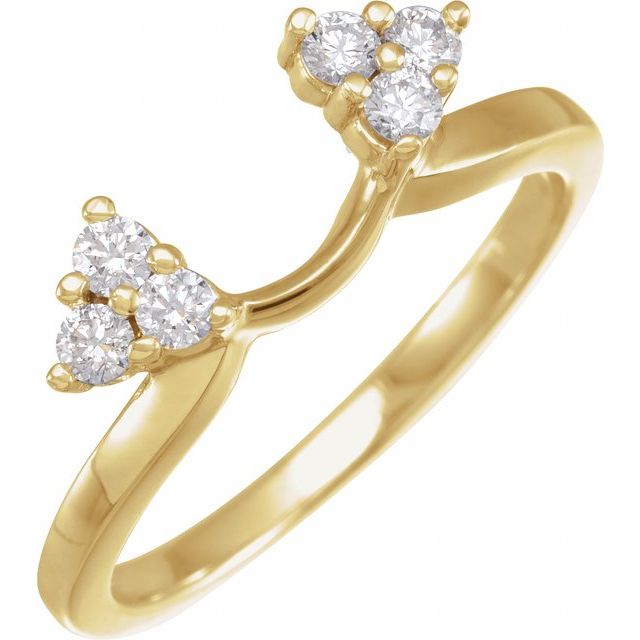 14K Yellow 1/4 CTW Natural Diamond Wrap-Style Enhancer Ring