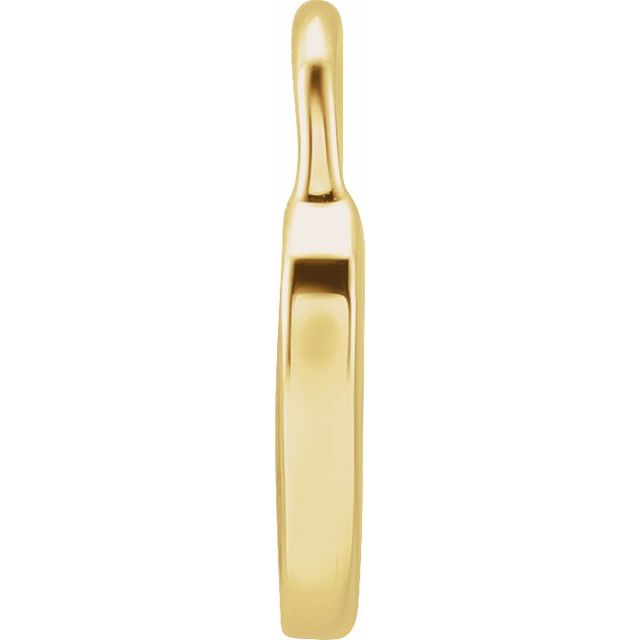 14K Yellow Black Enamel Heart Pendant