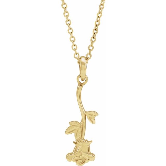 14K Yellow Rose 16-18' Necklace