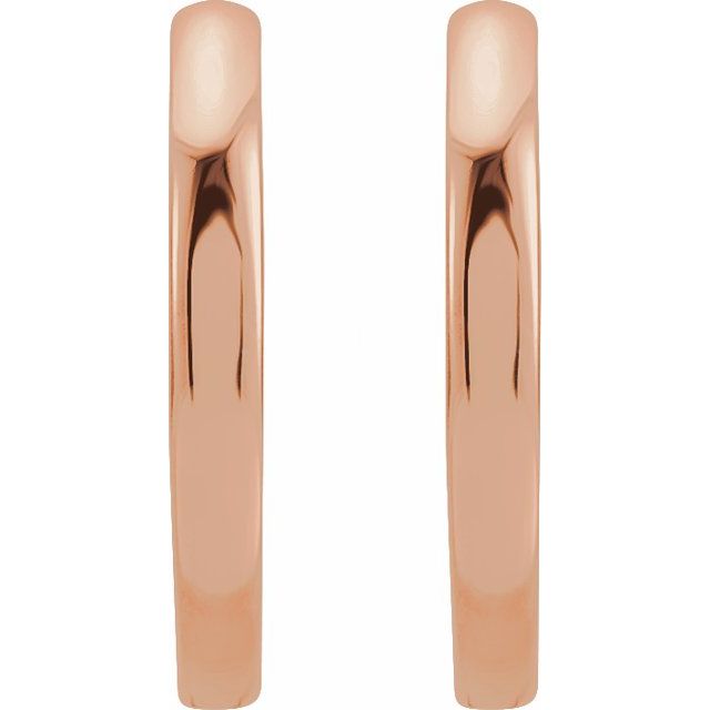 14K Rose Hinged 15 mm Hoop Earrings