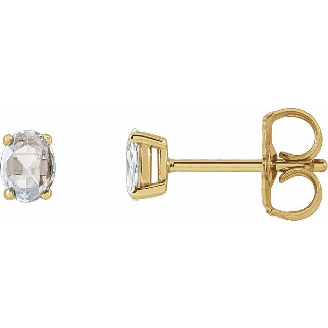 14K Yellow 1/5 CTW Rose-Cut Natural Diamond Earrings