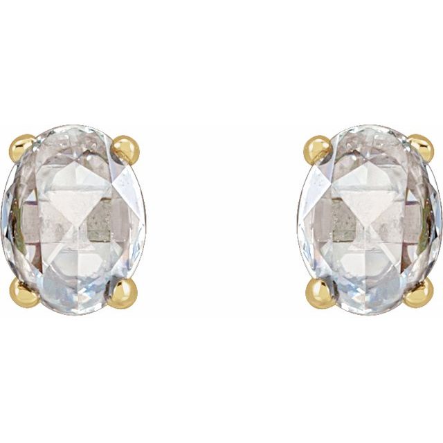 14K Yellow 1/5 CTW Rose-Cut Natural Diamond Earrings