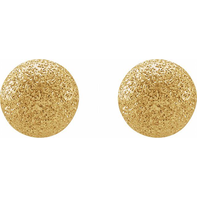 14K Yellow 4 mm Stardust Ball Earrings