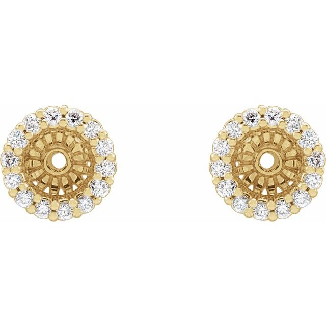 14k Yellow 1/6 Ctw Natural Diamond Earring Jackets With 4.1 Mm Id