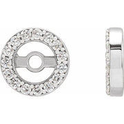 14k White .08 Ctw Natural Diamond Earring Jackets With 3.6 Mm Id