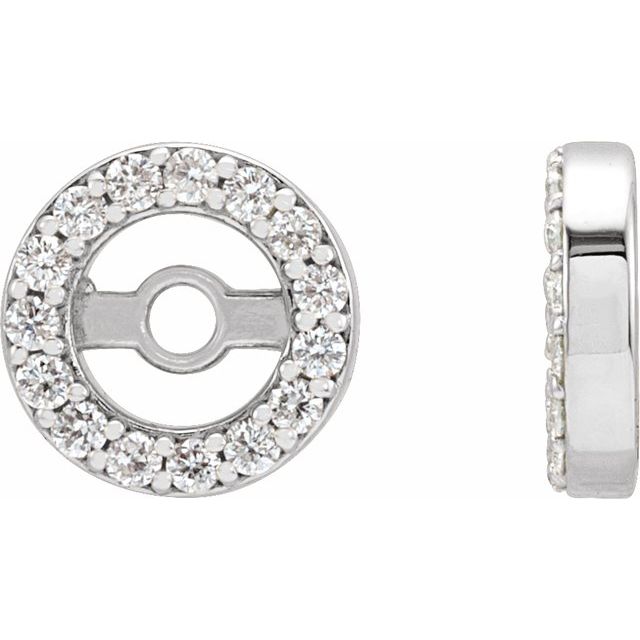 14k White .08 Ctw Natural Diamond Earring Jackets With 3.6 Mm Id