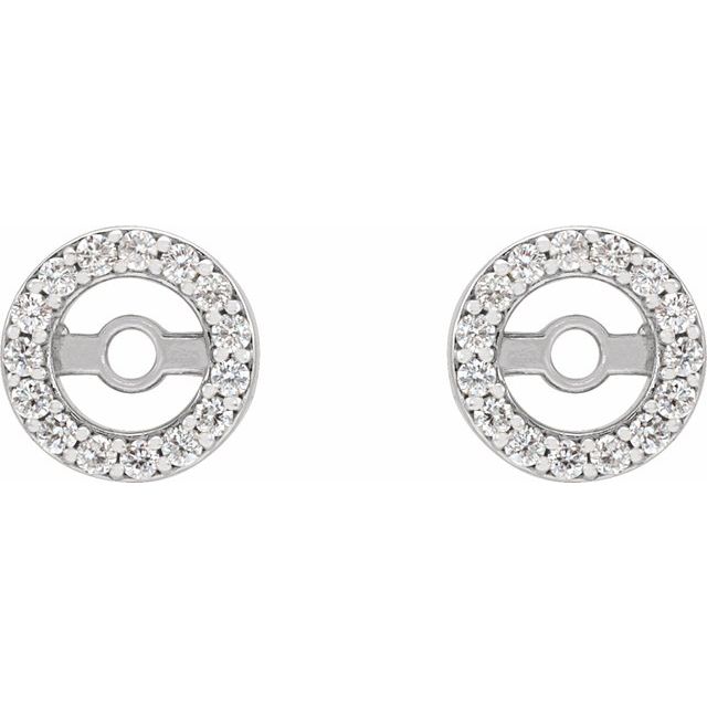 14k White .08 Ctw Natural Diamond Earring Jackets With 3.6 Mm Id