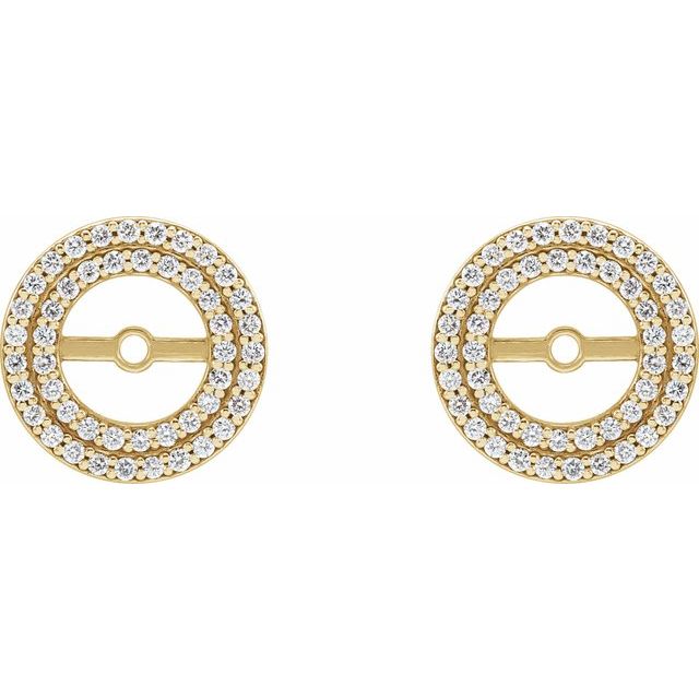 14k Yellow 1/4 Ctw Natural Diamond Earring Jackets