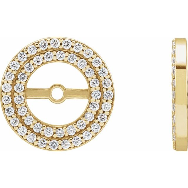 14k Yellow 1/4 Ctw Natural Diamond Earring Jackets
