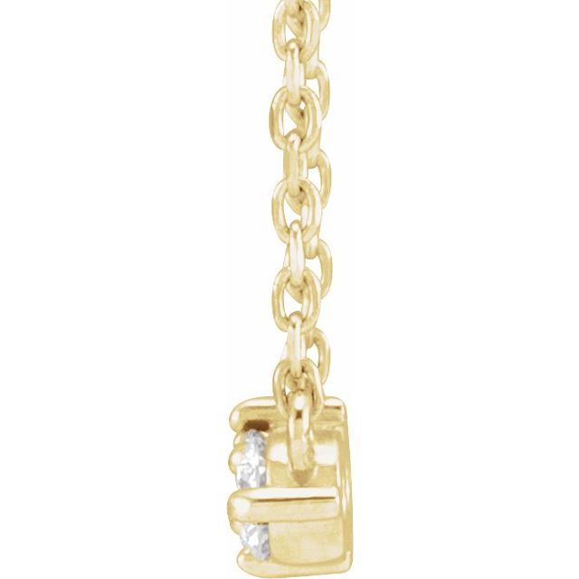 14K Yellow 1/5 CTW Natural Diamond Three-Stone 18' Necklace
