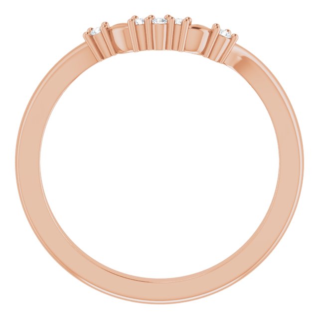 14K Rose .04 CTW Natural Diamond Matching Band