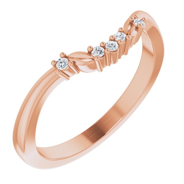 14K Rose .04 CTW Natural Diamond Matching Band