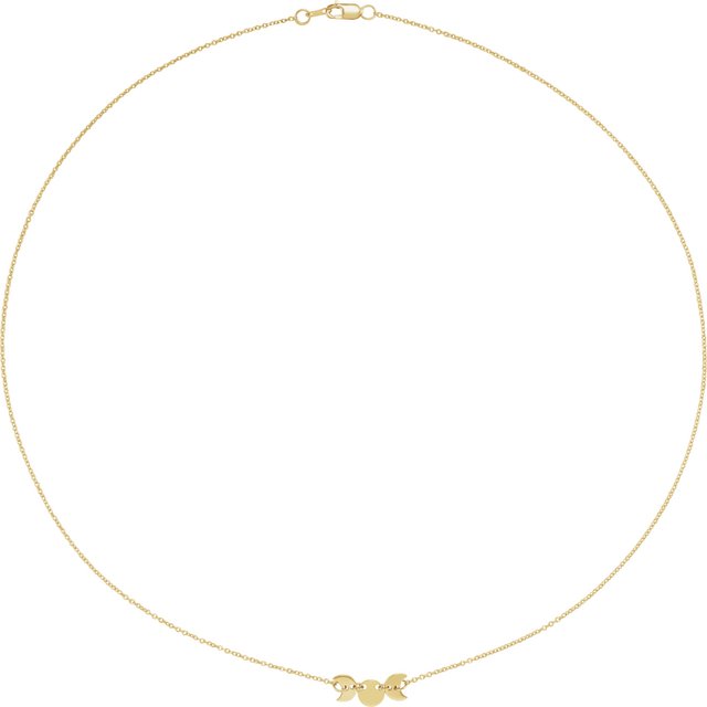 14K Yellow Triple Goddess 18' Necklace