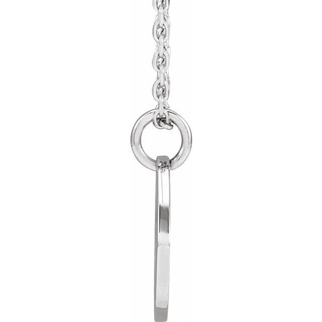 14K White 12.75x9.99 mm Pierced Cross 16-18' Necklace