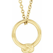 14K Yellow Circle Knot 18' Necklace