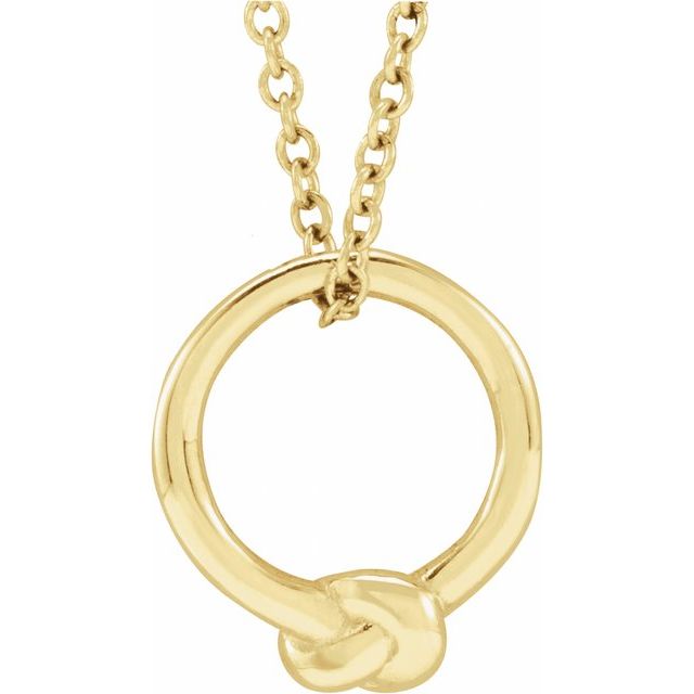 14K Yellow Circle Knot 18' Necklace