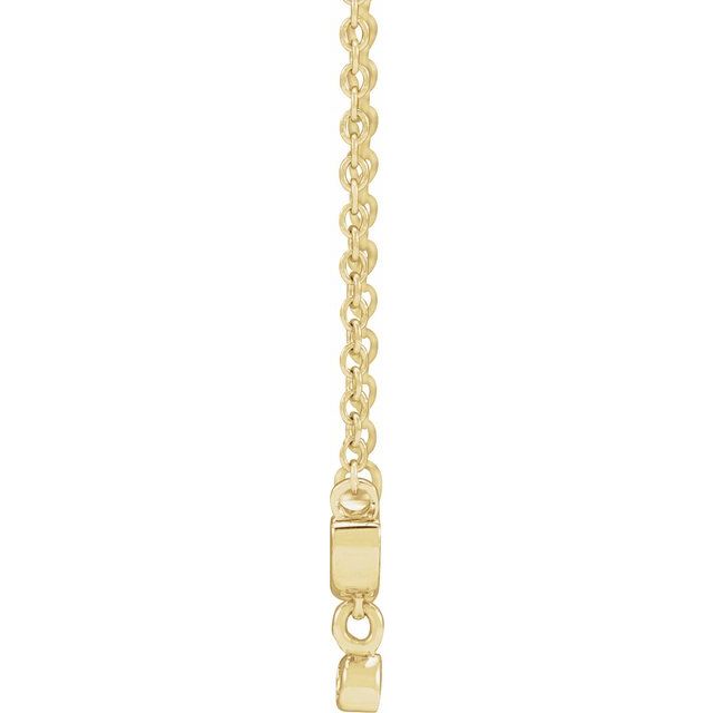 14K Yellow .015 CT Natural Diamond Mama 18' Necklace