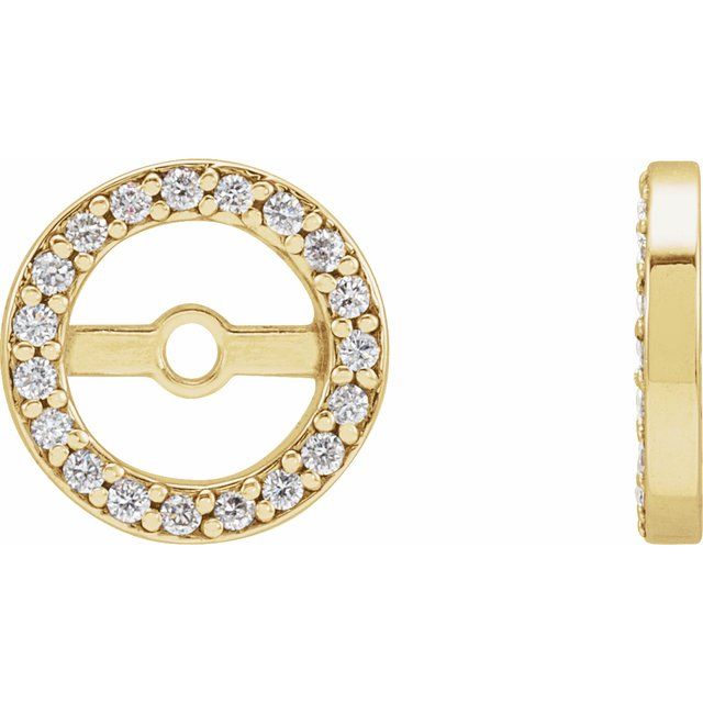 14k Yellow 1/8 Ctw Natural Diamond Earring Jackets With 5.3 Mm Id