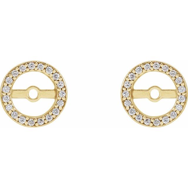 14k Yellow 1/8 Ctw Natural Diamond Earring Jackets With 5.3 Mm Id