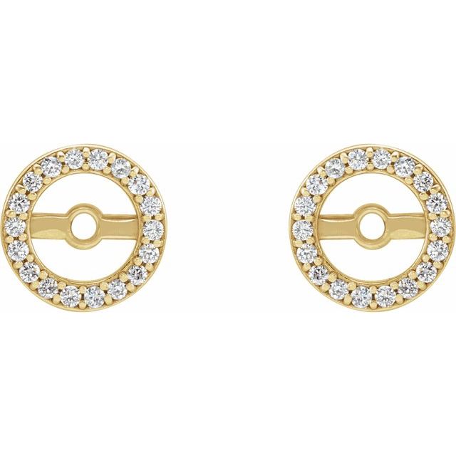 14k Yellow .08 Ctw Natural Diamond Earring Jackets With 4.6 Mm Id