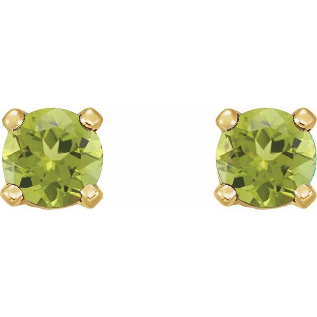 14K Yellow Natural Peridot Earrings