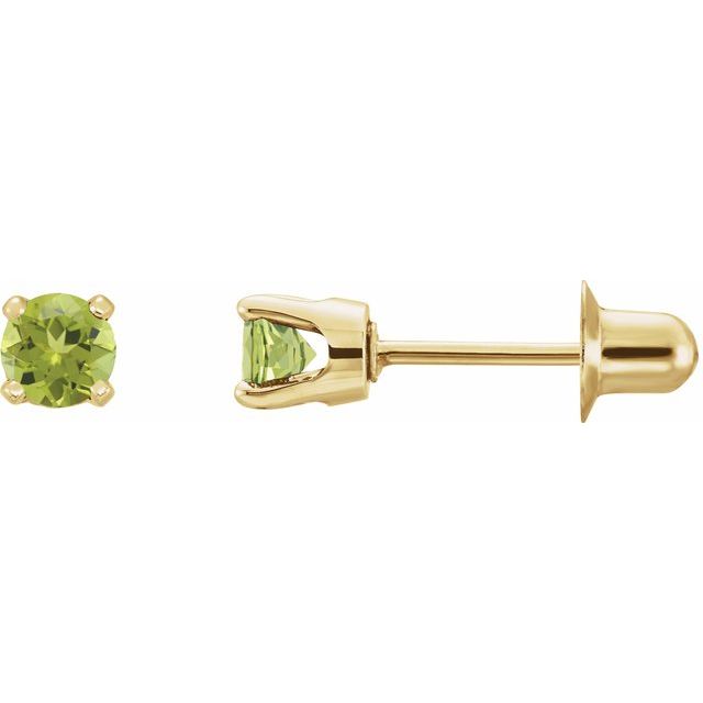 14K Yellow Natural Peridot Earrings