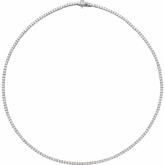 14K White 5 7/8 CTW Natural Diamond Line 16' Necklace