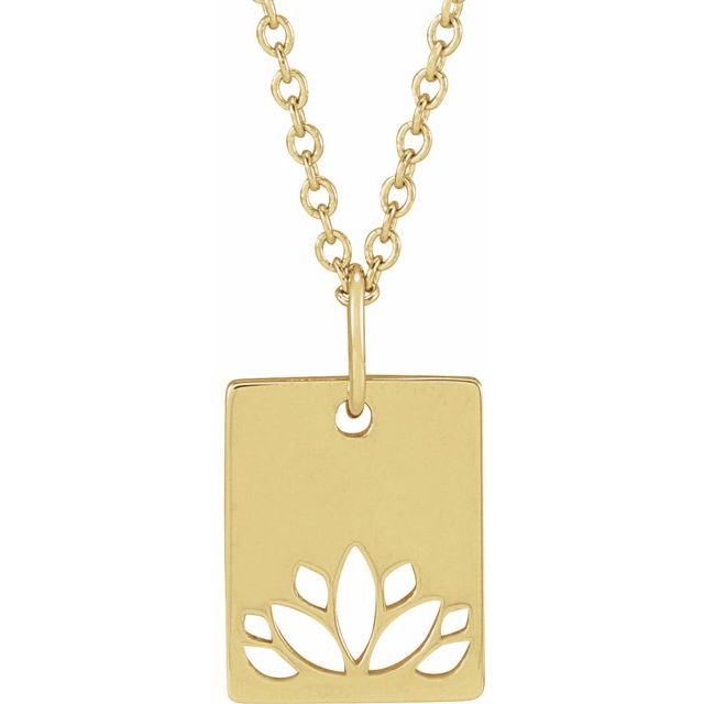 14K Yellow Lotus 16-18' Necklace