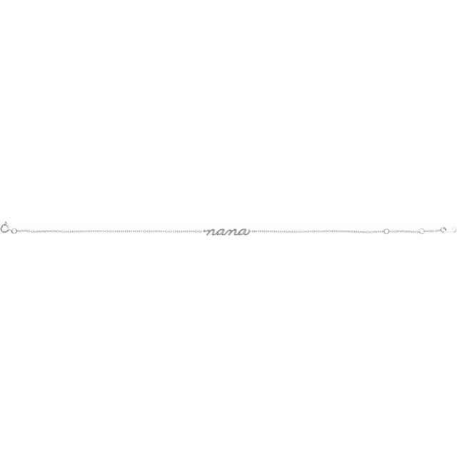 Sterling Silver Lowercase Script Nana Bracelet