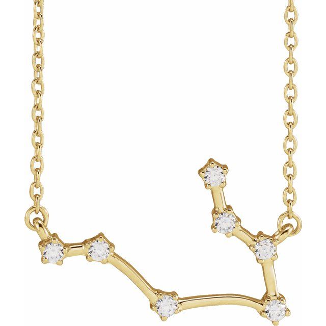 14K Yellow 1/6 CTW Natural Diamond Gemini 16-18' Necklace