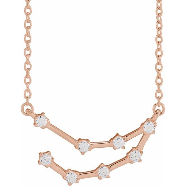 14K Rose 1/6 CTW Natural Diamond Capricorn 16-18' Necklace
