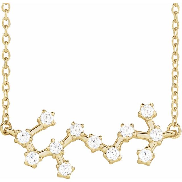 14K Yellow 1/4 CTW Natural Diamond Scorpio 16-18' Necklace